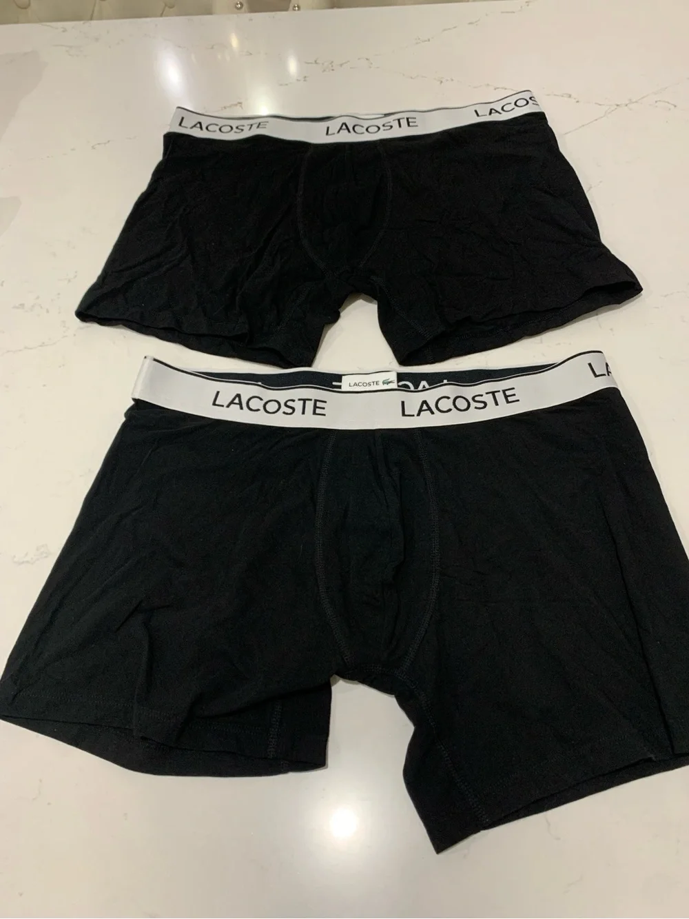 NWT Lacoste Men's Black Cotton Boxer Briefs - 2 lot Size XL